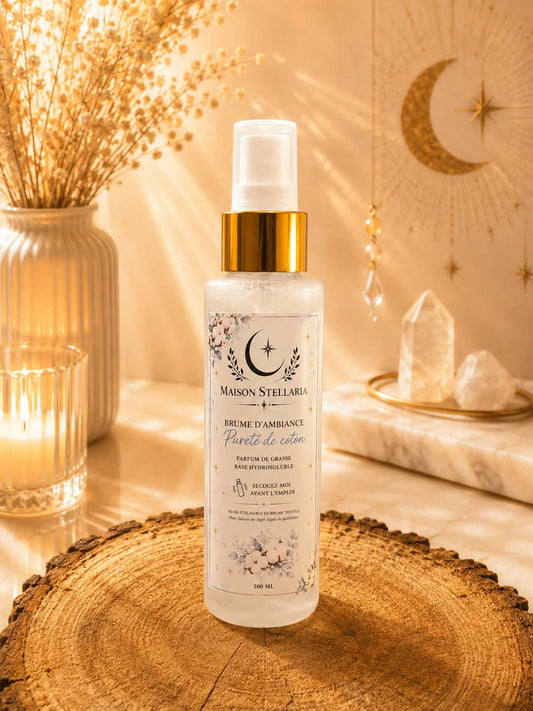 🌙Brume d’Ambiance & de Textile – Pureté de Coton